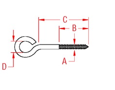 Lag Eye Screw Line Drawing